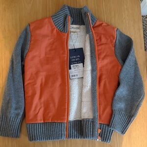 Me & Henry Orange and Gray Sweater Jacket